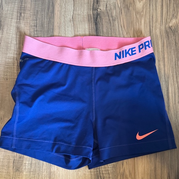 Nike Pro Pink Blue Shorts - Picture 1 of 6
